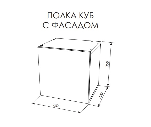 Схема с размерами полки Куб с дверкой 
