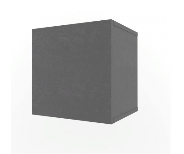 Полка Куб с дверкой, цвет серый 